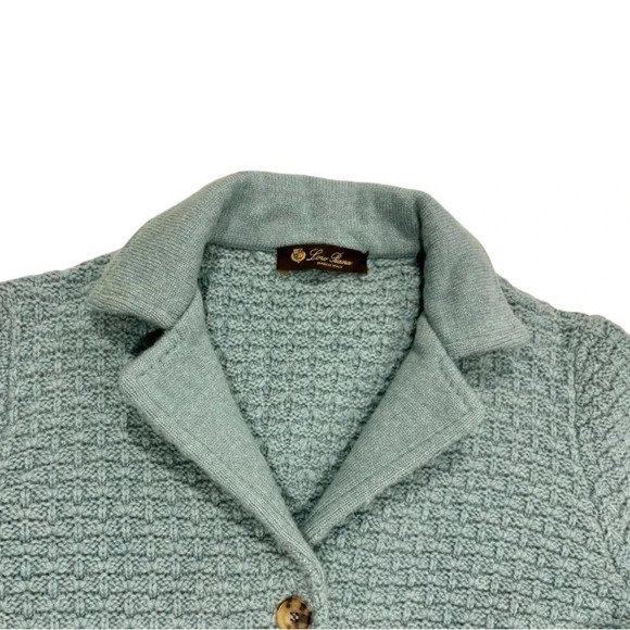 Loro Piana 100% Cashmere Collared Cardigan Chunky Knit Sweater 42 Italy $2295 - Picture 3 of 9